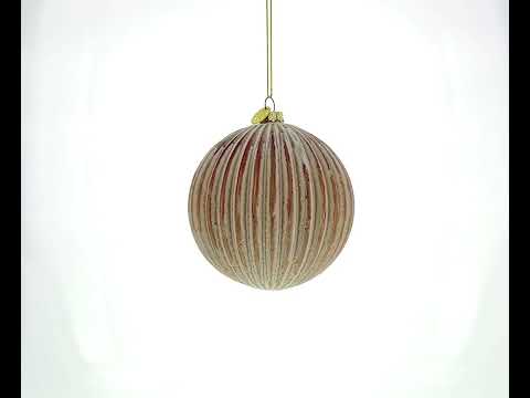 Ribbed Matte Glass Ball Blown Glass Christmas Ornament