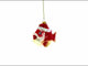 Grandpa Fish in Santa Hat Blown Glass Christmas Ornament