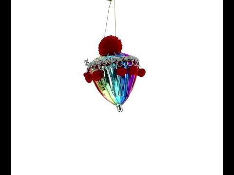 Vibrant Carnival Balloon - Blown Glass Christmas Ornament