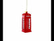 Red Telephone Booth in London, United Kingdom Blown Glass Christmas Ornament