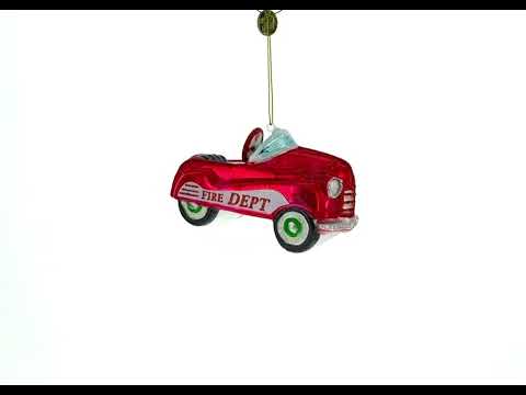 Adorno navideño de vidrio soplado con forma de coche de juguete retro nostálgico