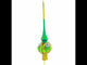 Enchanted Emerald Jeweled Green Blown Glass Christmas Tree Topper 11 Inches