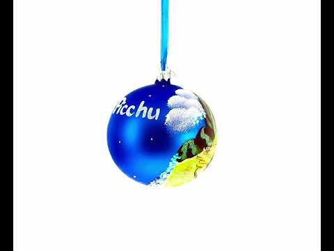 Machu Picchu, Peru Glass Christmas Ball Ornament 4 Inches