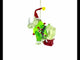 Festive Rhino in Santa Hat Blown Glass Christmas Ornament