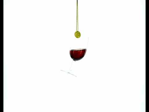 Vino elegante en transparente - Adorno navideño de vidrio soplado