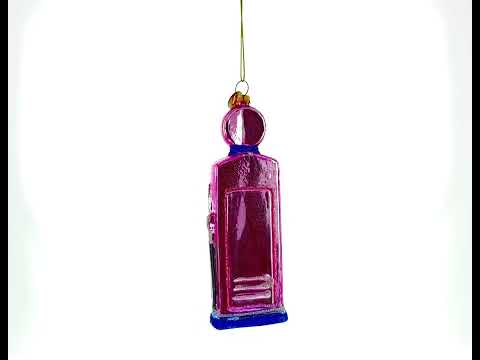 Vintage Retro Gas Pump Glass Christmas Ornament