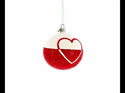 Flag of Poland Glass Ball Christmas Ornament 4 Inches