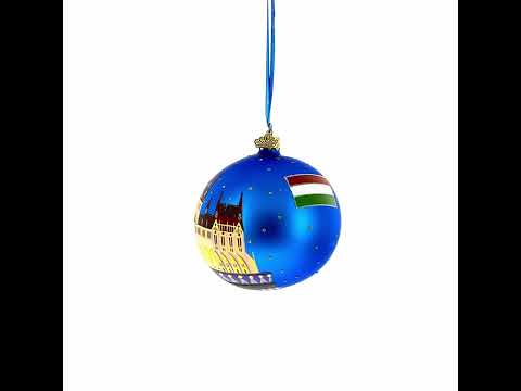 Budapest Parliament, Hungary Glass Ball Christmas Ornament 4 Inches