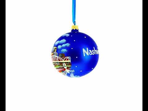 Nashville, Tennessee, USA Glass Ball Christmas Ornament 4 Inches