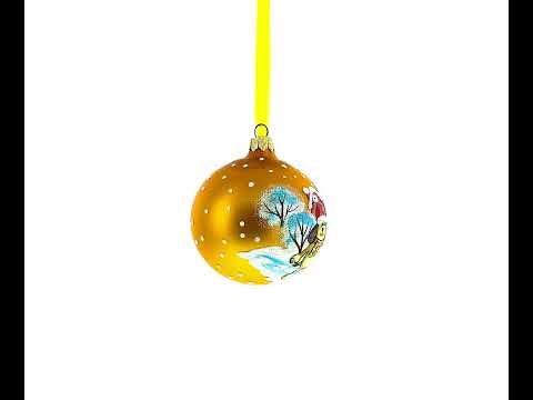 Festive Dogs' Holiday Celebration Glass Ball Christmas Ornament 3.25 Inches