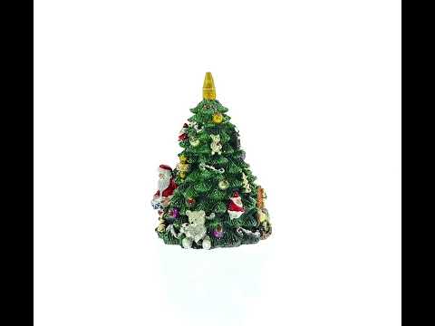 Santa Drummer Rotating Musical Christmas Tree Figurine