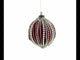 Sparkling Rhinestones on Red - Elegant Blown Glass Ball Christmas Ornament