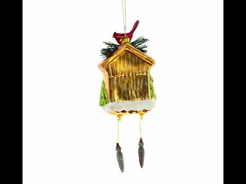 Cuckoo Clock Blown Glass Christmas Ornament