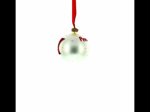 Flag of Peru Glass Ball Christmas Ornament 3.25 Inches