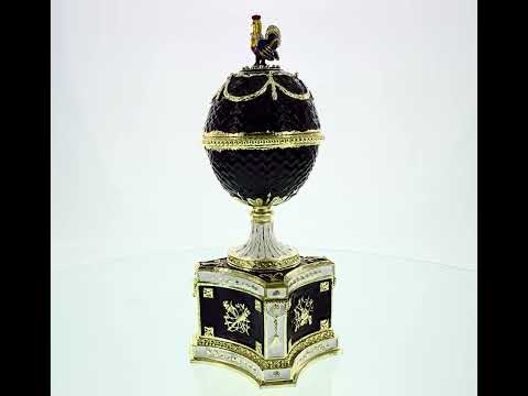 1904 Kelch Chanticleer Royal Imperial Musical Easter Egg in Purple Enamel