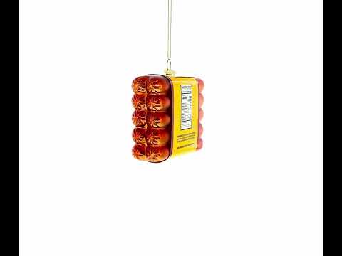 Hot Dogs Blown Glass Christmas Ornament