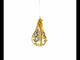 Multicolored Jewels on Golden Swirls Waterdrop Finial Glass Ornament