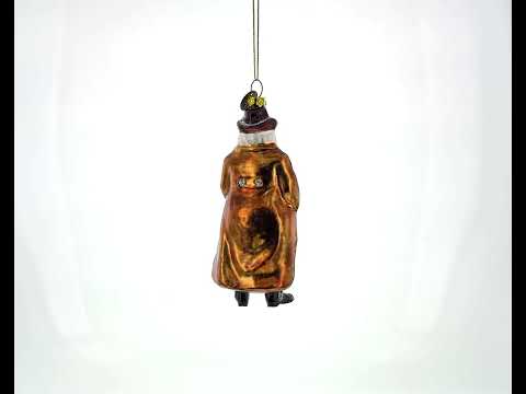 Cowboy Santa Skillfully Twirling a Lasso Blown Glass Christmas Ornament