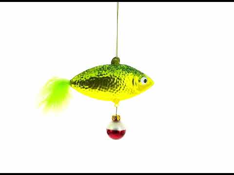 Gone Fishing Blown Glass Christmas Ornament