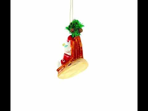 Tropical Snowman on the Beach Exotic Blown Glass Christmas Ornament