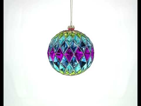 Vibrantly Colored Radiant Blown Glass Christmas Ornament