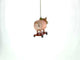 Playful Pig Riding a Skateboard Glass Christmas Ornament