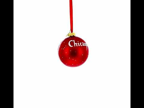 Chicago Cityscape Reflections Glass Ball Christmas Ornament 3.25 Inches