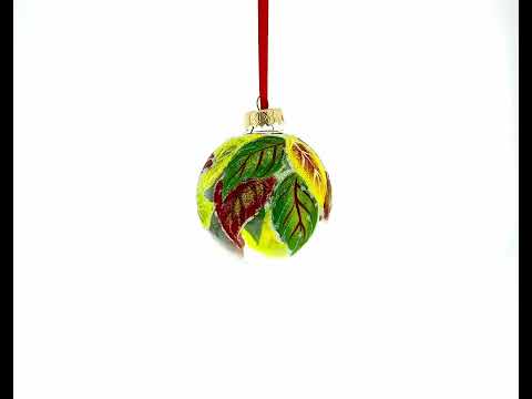 Two Cardinal Birds Blown Glass Ball Christmas Ornament 3.25 Inches