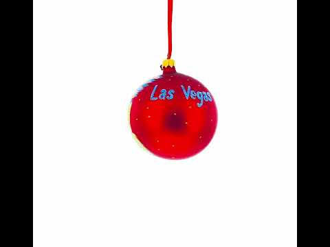 Las Vegas Skyline, Nevada, USA Glass Ball Christmas Ornament 4 Inches