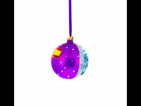 Gran Via, Madrid, Spain Glass Ball Christmas Ornament 4 Inches