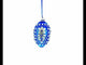 Pearls on Blue Glass Egg Ornament 4 Inches