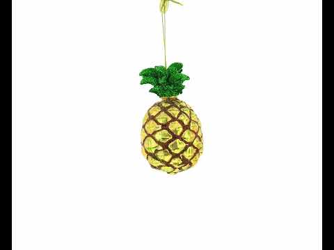 Pineapple Blown Glass Christmas Ornament