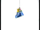 Teddy Bear Nestled in a Blue Shoe for Baby's First Glass Christmas Ornament