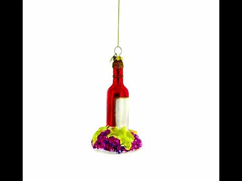 Sophisticated Red Wine with Snacks Glass Christmas Ornament