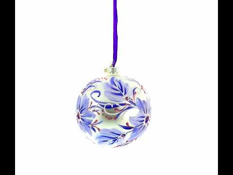 Gerbera Flowers Glass Ball Ornament