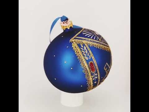 Freemasons Symbols Glass Ball Christmas Ornament 4 Inches