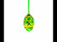 Gold Scallop on Green Jeweled Egg Glass Ornament 4 Inches