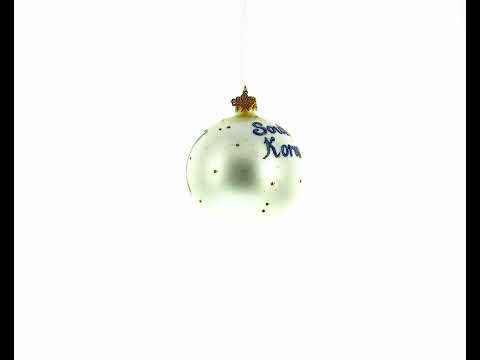 Flag of South Korea Blown Glass Ball Christmas Ornament 4 Inches