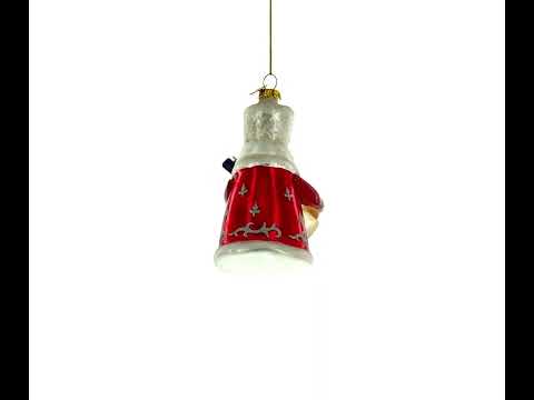 Jolly Santa with Vodka Bottle Blown Glass Christmas Ornament