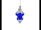 Silver-Topped Blue Finial Glass Christmas Ornament