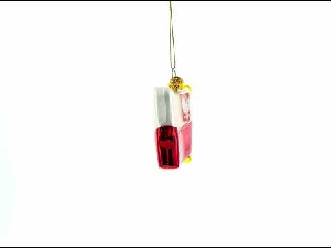 Waving Flag of Poland Blown Glass Christmas Ornament