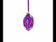 Blue Leaf on Purple Glass Egg Ornament 4 Inches