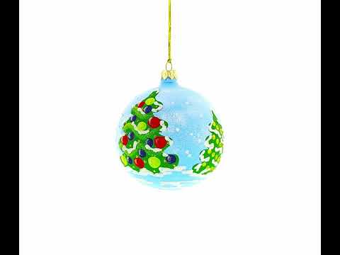 Bear Mailing Christmas Wish List Blown Glass Ball Christmas Ornament  3.25 Inches