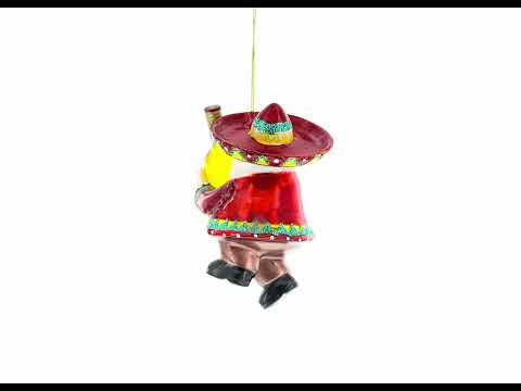 Santa Clutching Tequila Bottle - Blown Glass Christmas Ornament