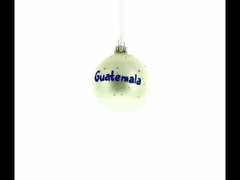 Flag of Guatemala Blown Glass Ball Christmas Ornament 3.25 Inches