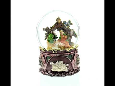 Nativity Serenity Water Snow Globe with "Silent Night" Music Box