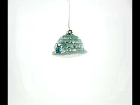 Arctic Dwelling: Igloo Blown Glass Christmas Ornament