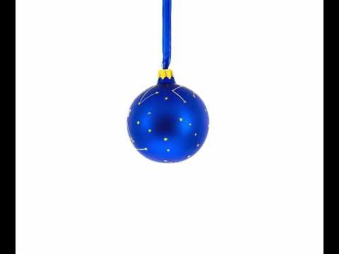 Aquarius Zodiac Horoscope Sign Glass Ball Christmas Ornament 3.25 Inches