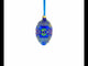 Blue Geometric Ukrainian Egg Glass Christmas Ornament 4 Inches