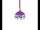 Glittered Purple Top White Bottom Blown Glass Ball Christmas Ornament 3.25 Inches